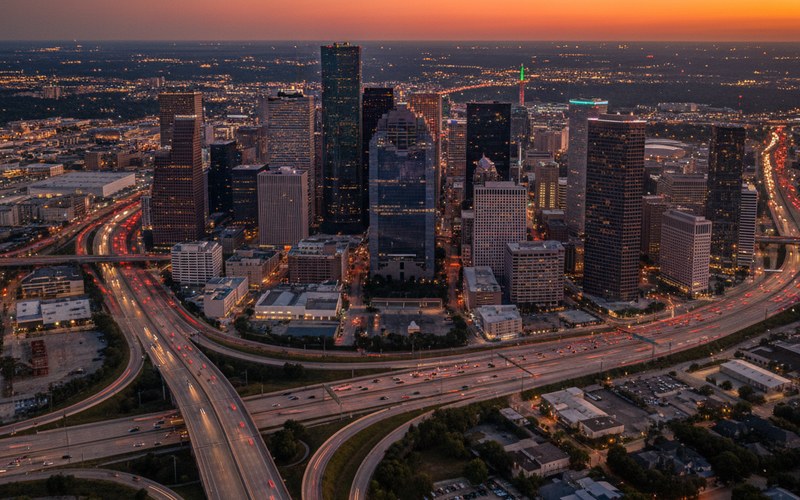 Houston Texas skyline representing immigration legal services