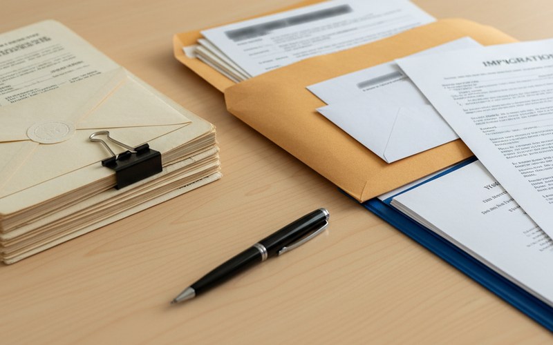 Military service records alongside immigration documents for Parole in Place application