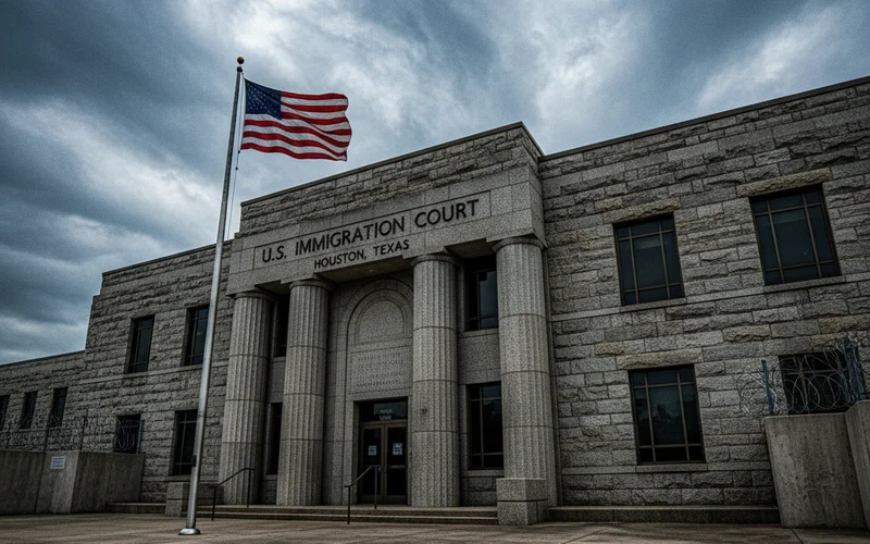 US immigration court building exterior in Houston Texas for DACA cases