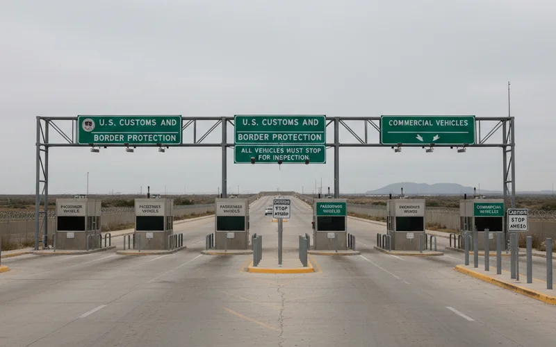 US Mexico border checkpoint in Texas representing ICE enforcement operations