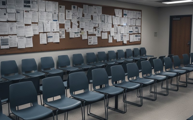 USCIS immigration office waiting area for family petition cases